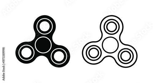 Two fidget spinner designs in contrasting tones a striking graphic silhouette