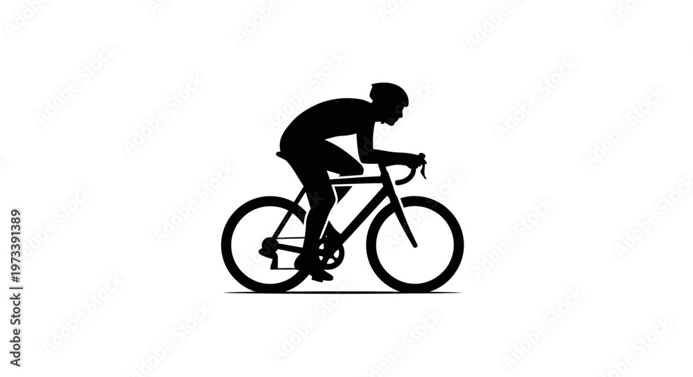 Fototapeta premium Cyclist Riding a Bicycle Fast.