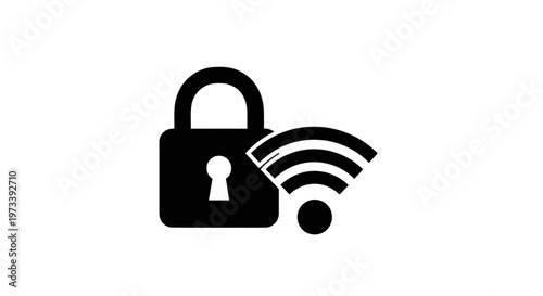 Digital security lock with wifi symbol.