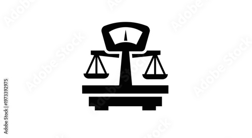 Black silhouette of balance scales.