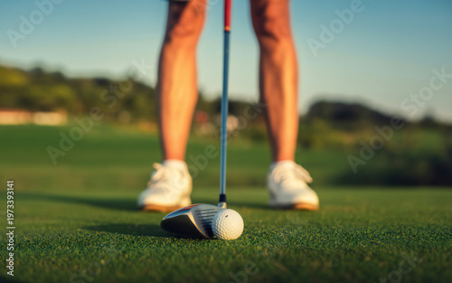 Golf swing in action a focused moment on the green