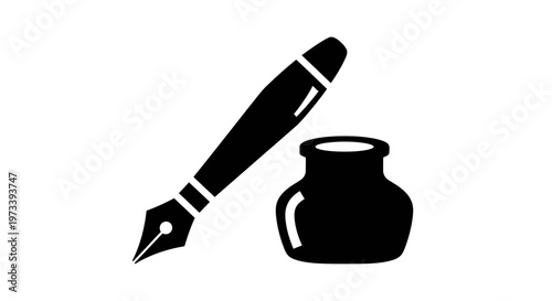 Fountain Pen and Inkwell Stationery.