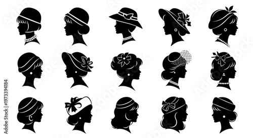 Elegant Silhouettes - A Collection of Vintage Womens Hats.
