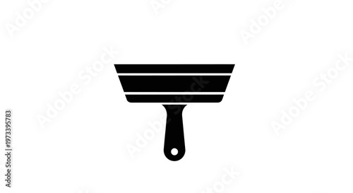 Black putty knife with handle.