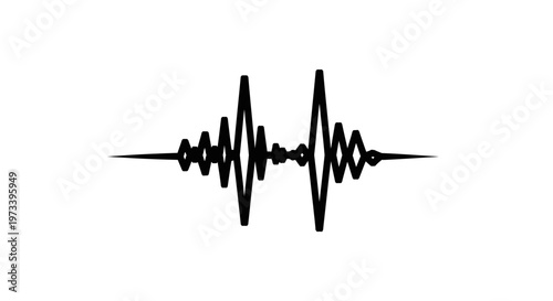 Black sound wave graphic symbol icon.
