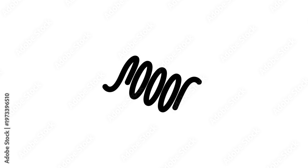 Obraz premium Black spring coil isolated object.