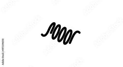 Black spring coil isolated object.