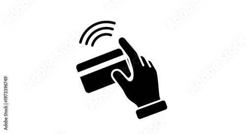 Hand holding contactless payment card.