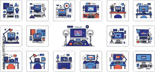 Various industrial machines and robots are operating in a factory setting.