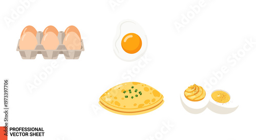 Eggs and Omelet Food Items.
