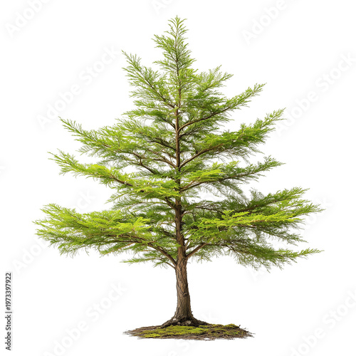 Taxodium distichum commonly known as bald cypress isolated on white background png