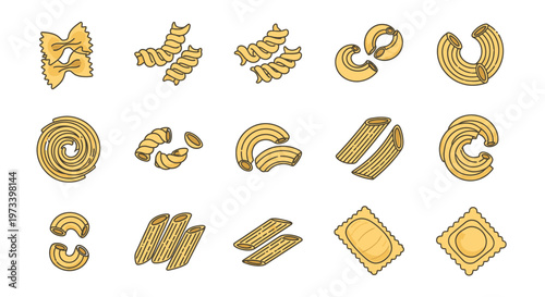 Collection of various golden shapes.