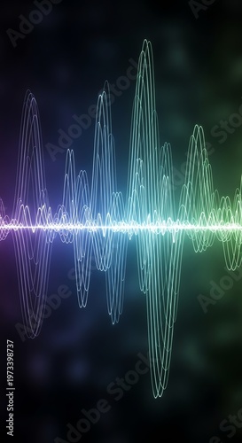 Colorful Sound Wave Visualization with Vibrant Light Effects.