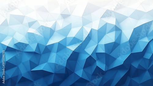blue low poly geometric background with triangular facets and gradient evoking cool calm crystalline abstract landscape