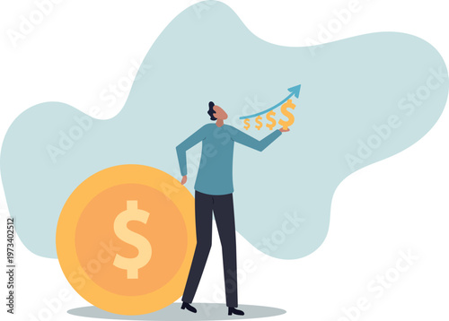 Increase revenue, income or wealth management growing investment asset to make profit or earning,human life and situation.