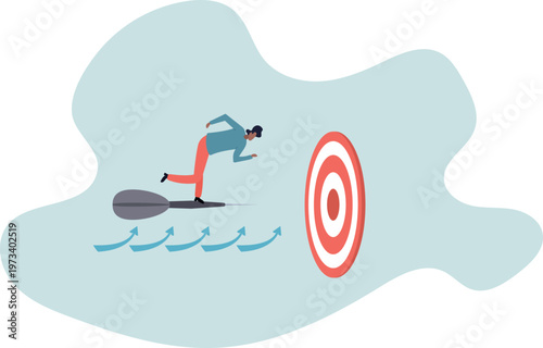 Business target achievement or success and reaching for target and goal .human life and situation.