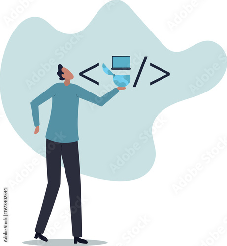 Website development, www application coding,human life and situation.