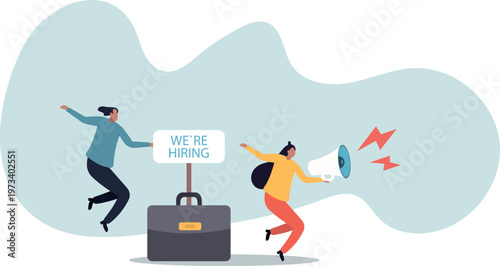 HR recruiting announcement we are hiring advertisement, human resources or employer looking for candidate for job vacancy.human life and situation.