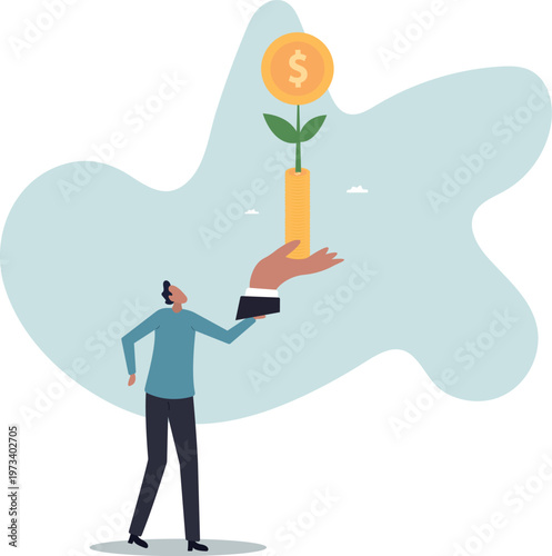 Investment growth, prosperity or earn more money from savings, mutual funds or opportunity to make profit and increase wealth,human life and situation.