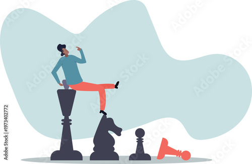 Strategic thinking to win business competition, marketing strategy or planning to make decisions, challenge or problem solving .human life and situation.