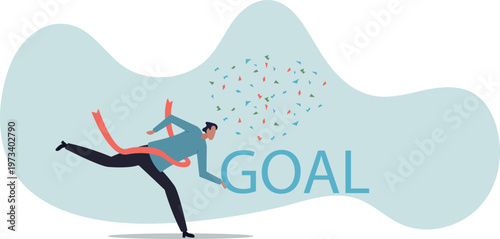 Business winner reaching goal, success celebration,human life and situation.