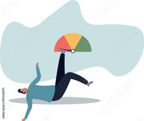 Poor performance employee, bad rating evaluation, credit score, assessment, performance review,human life and situation.