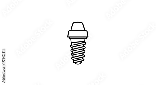 Dental Implant Screw Icon Vector Illustration