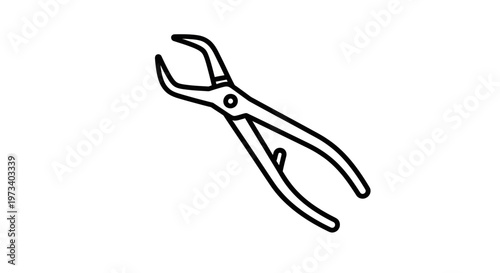 Dental Extraction Forceps Icon, Medical Tool for Tooth Removal, Vector Illustration