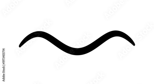 Black wavy line design element.