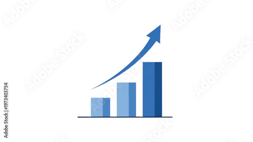 Increasing Business Growth Statistics Graph Chart.