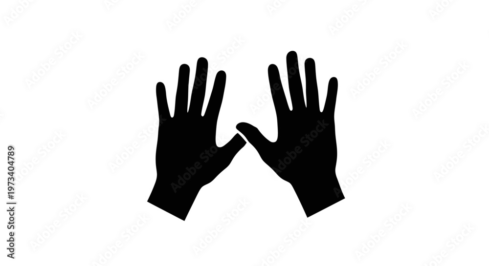 Obraz premium Black silhouette of two hands.