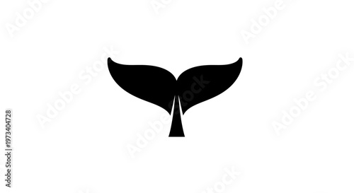 Black Whale Tail Icon Graphic.