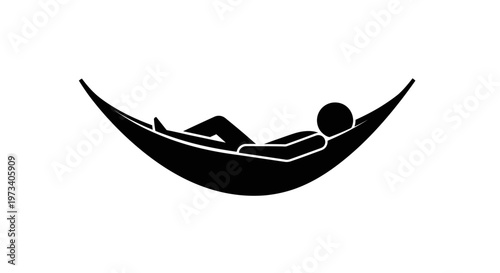 Person Relaxing in a Hammock Silhouette.