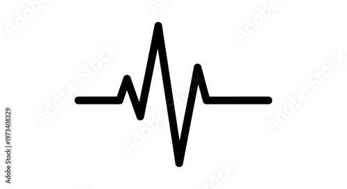 ECG heartbeat pulse wave symbol.