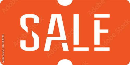 Eye-catching sale sign with bold white letters on an orange background