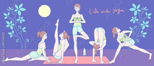 ヨガポーズ　セット	