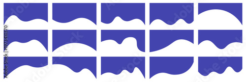 Collection of dividers shape templates. Modern separator header for website and app. Curve lines, wave collection of abstract design element for top and bottom page web site.