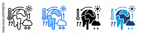 Climate Adaptation Icon Set Multi Style Vector Illustration