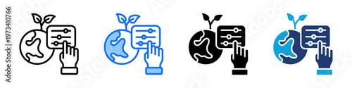 Environment Control Icon Set Multi Style Vector Illustration