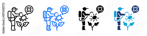 Pest Control Icon Set Multi Style Vector Illustration