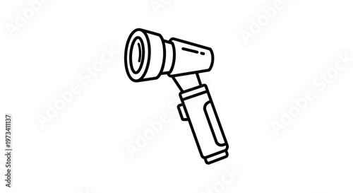 Otoscope Icon - Medical Device for Ear Examination, Simple Line Art