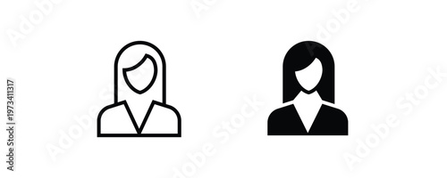 Wallpaper Mural Woman User Icon Vector button, vector, sign, symbol, logo, illustration, editable stroke, flat design style isolated on white Torontodigital.ca