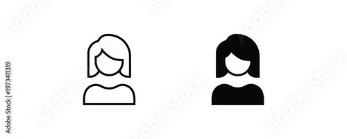 Wallpaper Mural Woman User Icon Vector button, vector, sign, symbol, logo, illustration, editable stroke, flat design style isolated on white Torontodigital.ca