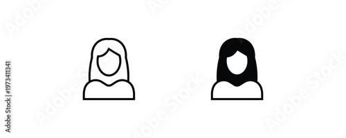 Wallpaper Mural Woman User Icon Vector button, vector, sign, symbol, logo, illustration, editable stroke, flat design style isolated on white Torontodigital.ca