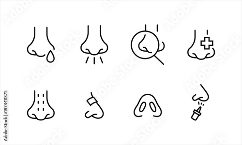 Wallpaper Mural Nose Medical Icon Set , Line, Hospital, Health, Anatomy icons, button, vector, sign, symbol, logo, illustration, editable stroke and flat design style isolated on white linear pictogram Torontodigital.ca
