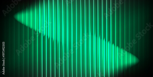 Green abstract background with gradient light and lines. Creative art illustration 