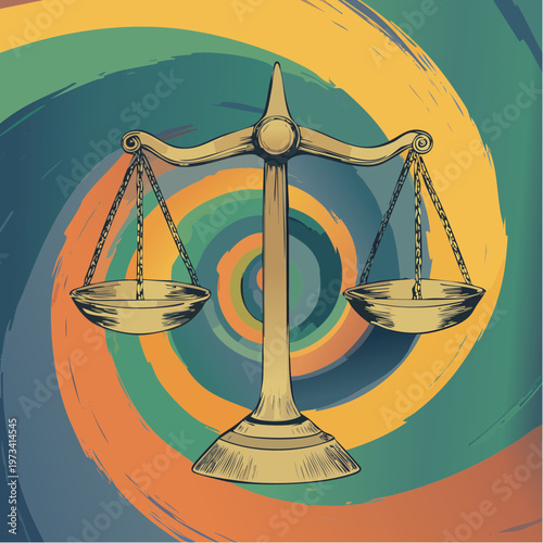 Golden scales of justice representing balance and fairness.