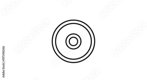 Simple CD or DVD icon, minimalist design, digital media storage symbol