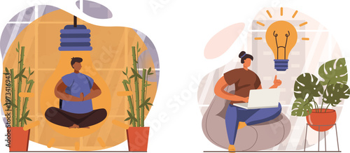 Mindfulness and creativity through meditation and brainstorming sessions