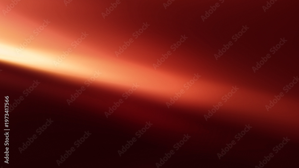 Fototapeta premium Deep red abstract background with diagonal golden light beam, dark crimson gradient texture for dramatic design and creative projects